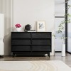 VYNXARIA Timeless Elegance Unveiled Brown Black: 6 - Drawer Double Dresser with Vintage - Style and Bevel Design - 4 of 4