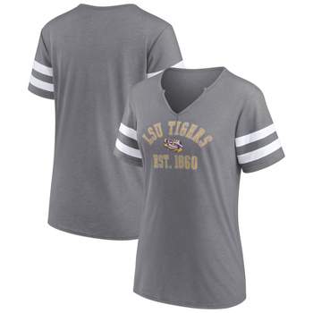 NCAA LSU Tigers Women's V-Neck Notch T-Shirt