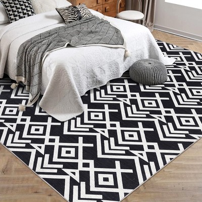 Garvee Washable Modern Area Rug,Soft Moroccan Geometric Rugs,Ultra-Thin Low Pile Large Carpet,Stain Resistant