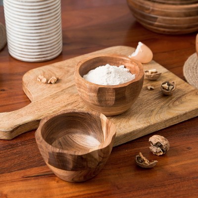 Gravon Acacia Nut Bowls- Set of 2