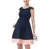 Pokkori Maternity Lace Trimmed Colorblock Dress - 2 of 4