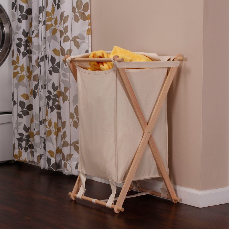 Household Essentials Wood X Frame Laundry Hamper, 4 of 6