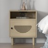 Boho Rattan Nightstand with Charging Station - End Table with USB Ports & Power Outlets,2-Tier Rattan Nightstand with Locker - 4 of 4
