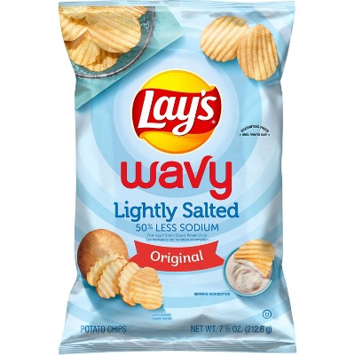 Lay's Lightly Salted Wavy Potato Chips - 7.5oz