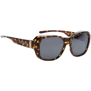 Jonathan Paul Timeless Medium Designer Fitovers Sunglasses in Brown Granite/Polarized Polarvue Gray - Frame(Width:136mm/Height:48mm) - 1 of 3