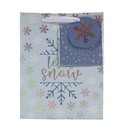 Soular Powered Large Gift Bag with Tissue Snow Flakes