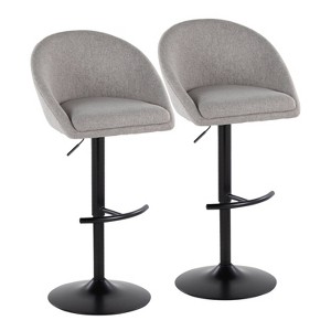 LumiSource Set of 2 Matisse Highback Adjustable Barstools Fabric - 1 of 4