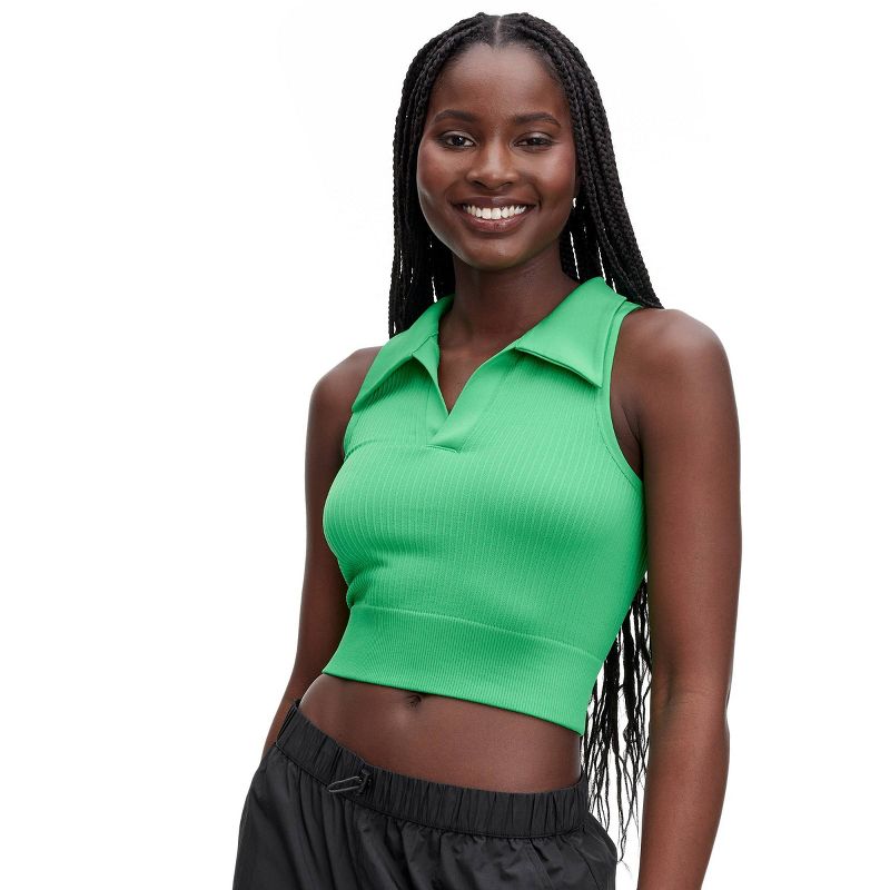 Womens Seamless Collared Ribbed Polo Sports Bra - Dvf For Target : Target Womens Seamless Collared Ribbed Polo Sports Bra - DVF... 