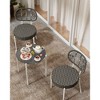 3 Piece Patio Bistro Set, Outdoor Wicker Chairs with Table, Rattan Patio Furniture Set for Outdoor, Patio, Deck, Backyard, White & Grey - 4 of 4