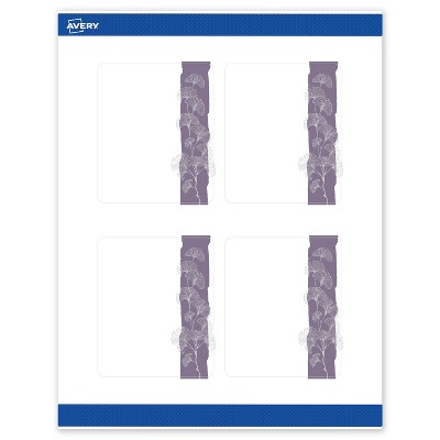 Avery Rectangle Labels, Floral Design, 4" x 3-1/3", 40ct