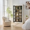 ORRD 71.2'' Rustic Display Cabinet with Glass Doors – White & Black Curio Cabinet for Living Room, Kitchen, or Office - 2 of 4
