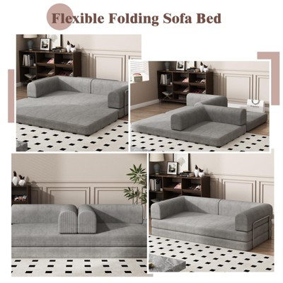Flexible folding sofa bed collage