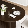 SpassWay 30"H Fashion Wooden Table Suitable for Kitchen Conference and Gaming Use with Double Pedestal Black/Walnut/Natural Wood - 3 of 4