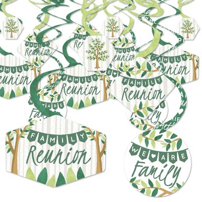 Big Dot of Happiness Family Tree Reunion - Family Gathering Party Hanging Decor - Party Decoration Swirls - Set of 40