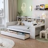 Whisen Twin Wood Daybed & Multi-functional Bed with Two Storage Drawers and Study Desk - 2 of 4