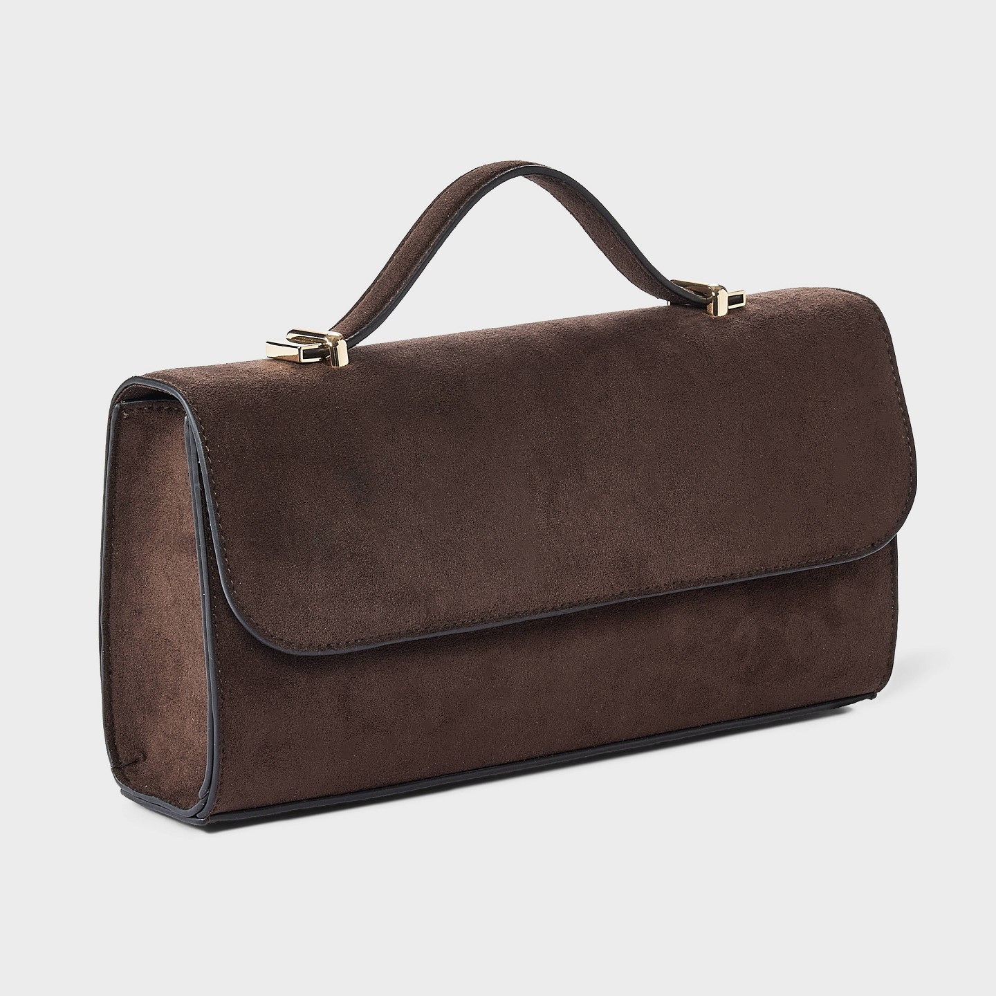 Клатч A New Day Faux Suede Top Handle Clutch, цвет: Коричневый — фото 2
