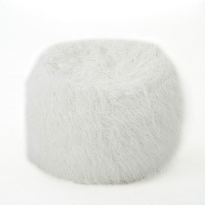 Lachlan Furry Bean Bag White - Christopher Knight Home : Target