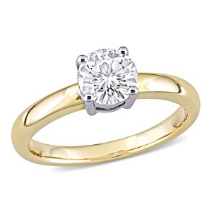 Everly Jewelry – 14K White and Yellow Gold 3/4 TGW Created Moissanite White Fashion Ring - 1 of 4