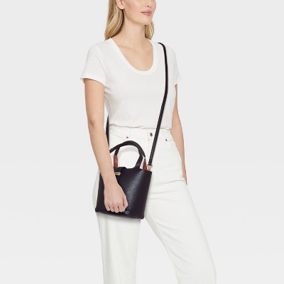 A New Day Mini Tulip Tote Handbag with Crossbody Strap - A New Day™ Black — фото 2