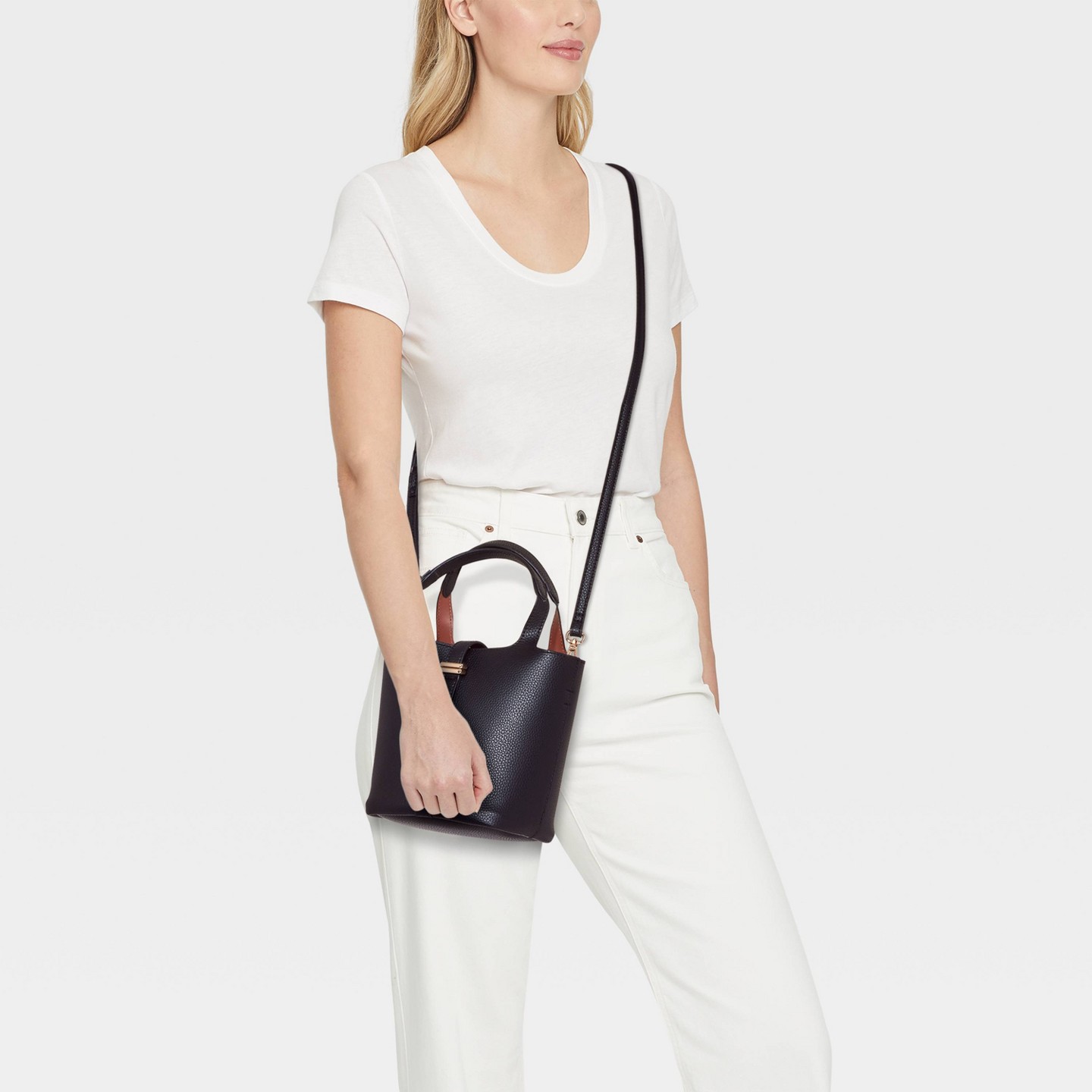 Сумка A New Day Mini Tulip Tote Handbag with Crossbody Strap, цвет: Чёрный — фото 2