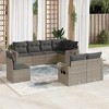 vidaXL Garden Sofa Set Grey PE rattan, powder-coated steel 8 Piece - 2 of 4