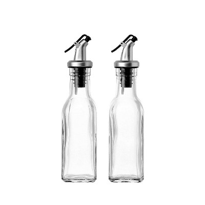 Juvale 2-Pack 5oz 150ml Olive Oil and Vinegar Cruets Glass Dispensers Bottles