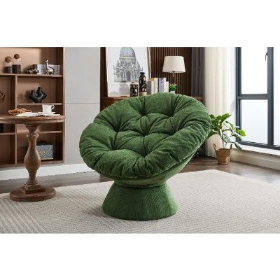 CAVINAS Oversized Swivel Accent Chair, 360-degree Swivel Barrel Chair, Upholstered Swivel Chair, Papasan Chair for Living Room Bedroom