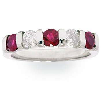 Pompeii3 1/2ct Ruby & Diamond Wedding Anniversary 14K White Gold Ring