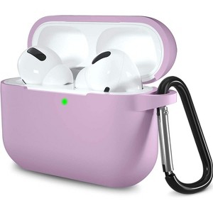 BONGEEK AirPods Pro Case Cover,Soft Silicone Protective Cases Cover Skin for Apple AirPod Pro 2 Charging Case Keychain Front LED Visible,Lavender - 1 of 4