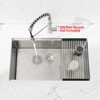 Cobbe Nano gray 33" Multifunctional Undermount Workstation Kitchen Sink, Stainless Steel Modern Single Bowl Kitchen Sink with Accessories - 2 of 4