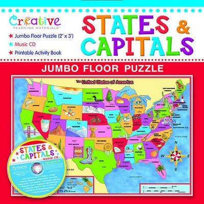 Creative Teaching Materials States & Capitals Jumbo Floor Puzzle with CD, Ages 6+, Jigsaw Puzzles