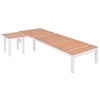 vidaXL Sun Lounger with Table Aluminum WPC and Brown - 2 of 4