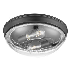 Prominence Home Madalyn 13 Inch Flush Mount Ceiling Light Fixture with Clear Round Glass Shade for Bathroom, Kitchen and More, Bronze - 1 of 4