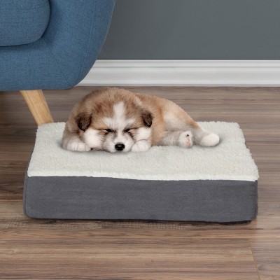 Small Gray Polyester Orthopedic Memory Foam Pet Bed