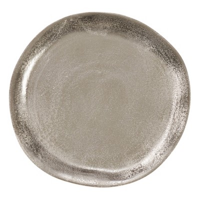 Saro Lifestyle Aluminum Organic Charger, 13" Ø Round, Silver (Set of 4)