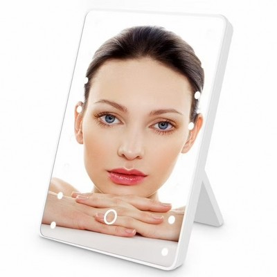 SUGIFT Vanity Makeup Mirror with 16 LED Lights, 7" x 12" Dimmable Touch Vanity Mirror