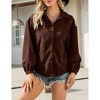Clearlove Womens Fall Shackets Jacket Plus Size Long Sleeve Button Down Shirts Blouses Tops - 4 of 4