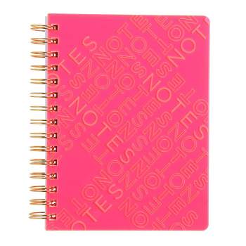 russell+hazel 100pg Ruled Notebook 8"x6.75" Spiral Neon Pink