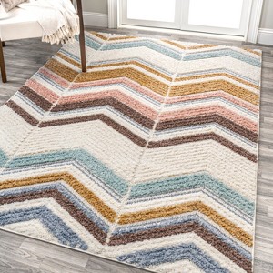 Elin Chevron High-Low Area Rug - JONATHAN Y - 1 of 4
