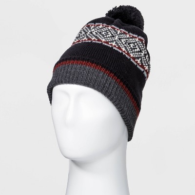 Men's Fleece Lined Beanie - Goodfellow & Co™ Charcoal Gray