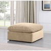 Meridian Furniture,Indulge Linen Textured Fabric Ottoman - 2 of 4