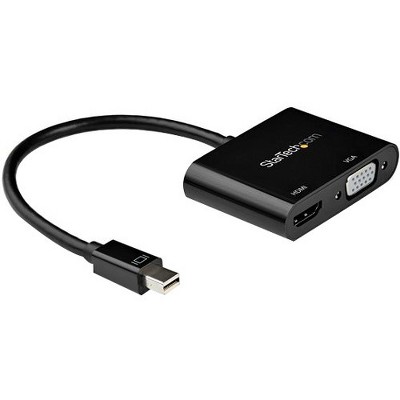 StarTech.com Mini DisplayPort to HDMI VGA Adapter - 4K 60Hz - Thunderbolt 2 - Mini DP Monitor Adapter - mDP to HDMI VGA (MDP2VGAHD20)