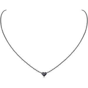 925 Sterling Silver Pendant Necklace, Dainty Heart/Star/Moon Charms, Gold/Rose Gold/Black Plated with Gift Box - 1 of 4