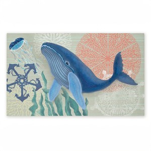 Stupell Industries Sealife Classic Whale Printed Outdoor Door Mat, design by Darlene Seale, 18"x30" - 1 of 4