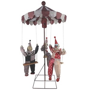 Seasonal Visions Animated Clown-Go-Round Halloween Decoration - 72 in x 36 in - Multicolored - 1 of 1