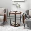Costway Industrial End Table Sofa Side Table Set ot 2 Nightstand with Storage Shelf - 4 of 4
