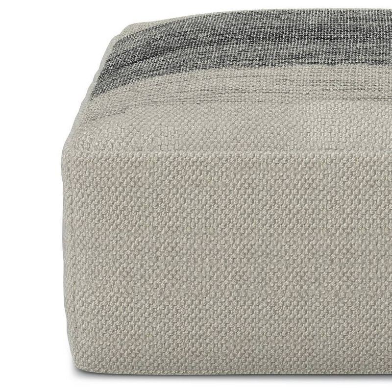 Irena Square Woven PET Polyester Pouf Gray/White - WyndenHall, 5 of 8