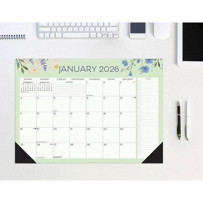 Willow Creek Press Wildflowers Academic July 2025 - June 2026 17"x12" Small Monthly Deskpad Calendar