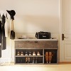 Shoe Bench with Cushion,Adjustable Shelf Entryway Bench,Hidden Storage Shoe Bench - 4 of 4