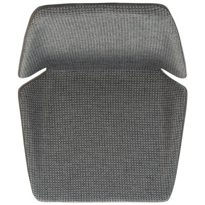Adjustable Saddle Style Gray Leather & Metal Bar Stool
